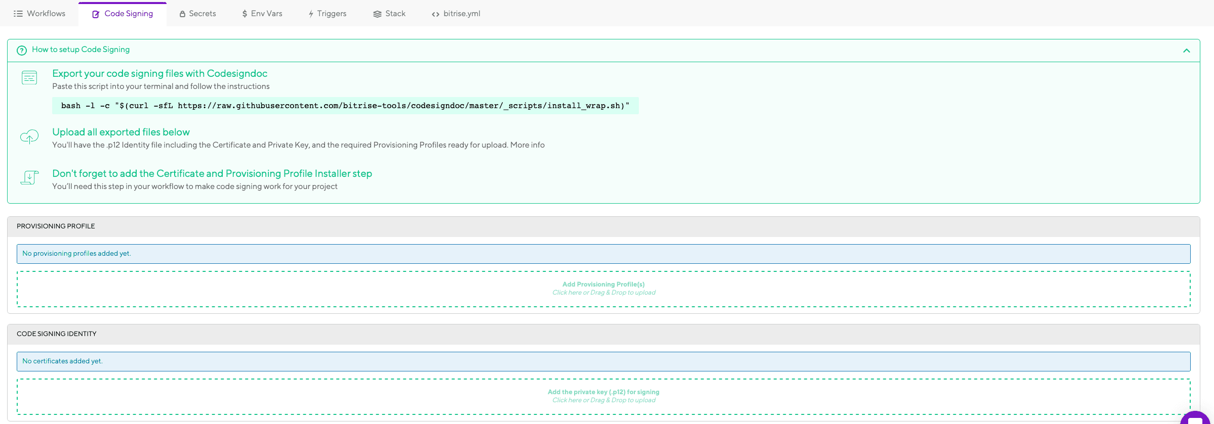 Bitrise Code Signing