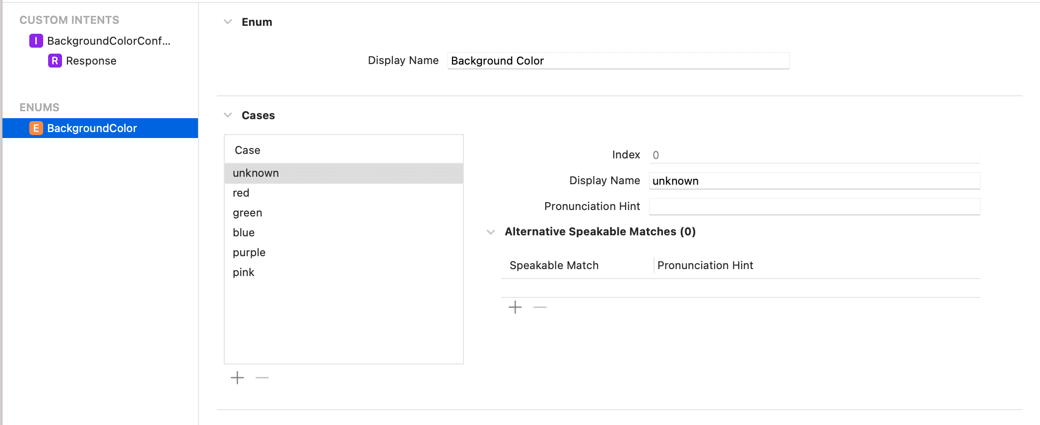 Background Color Intent Configuration Color enum