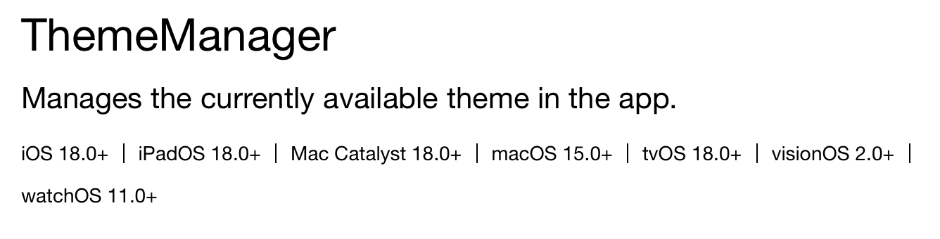 An image displaying the list of supported platforms for a type definition