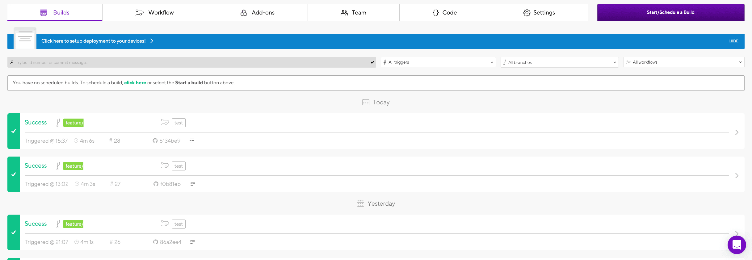 Bitrise Dashboard