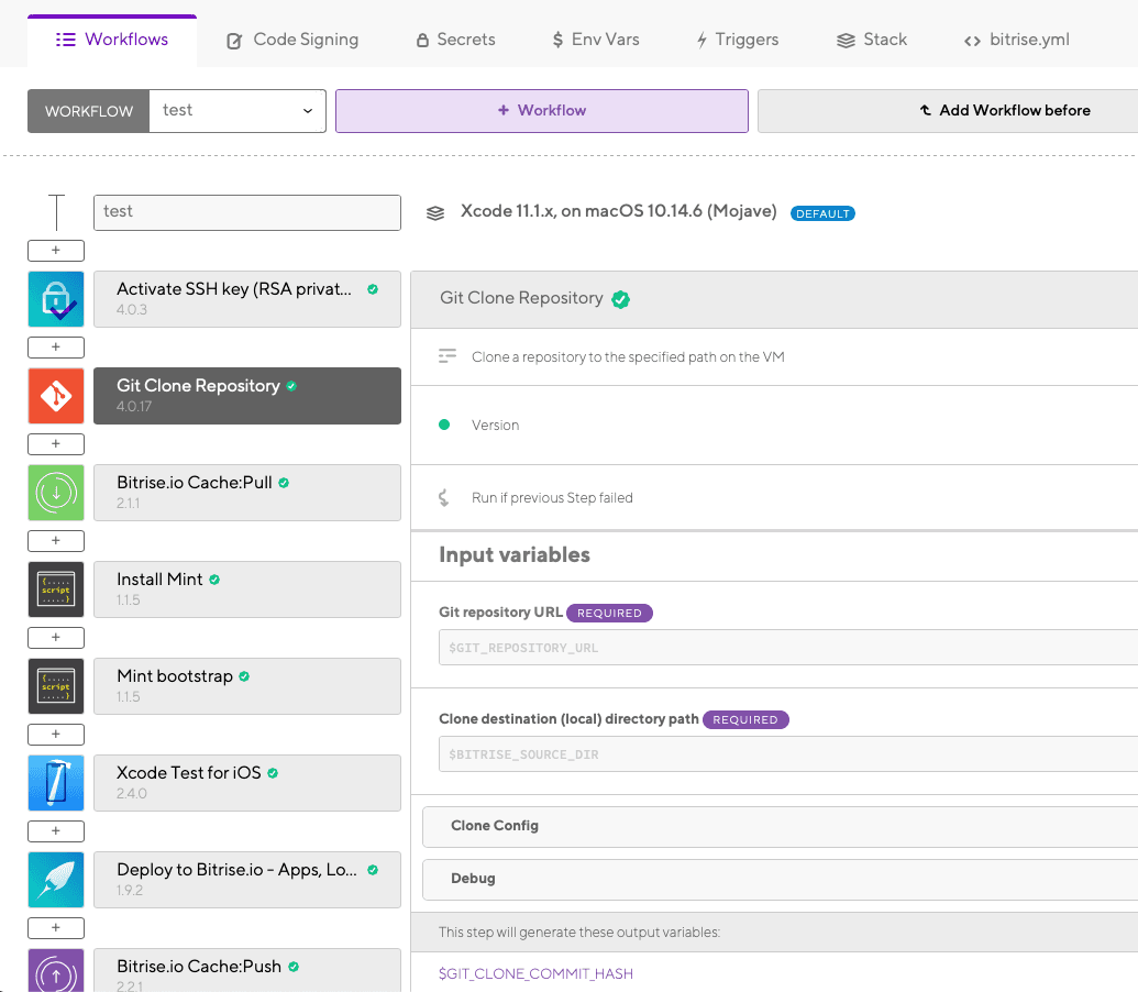 Bitrise Workflows